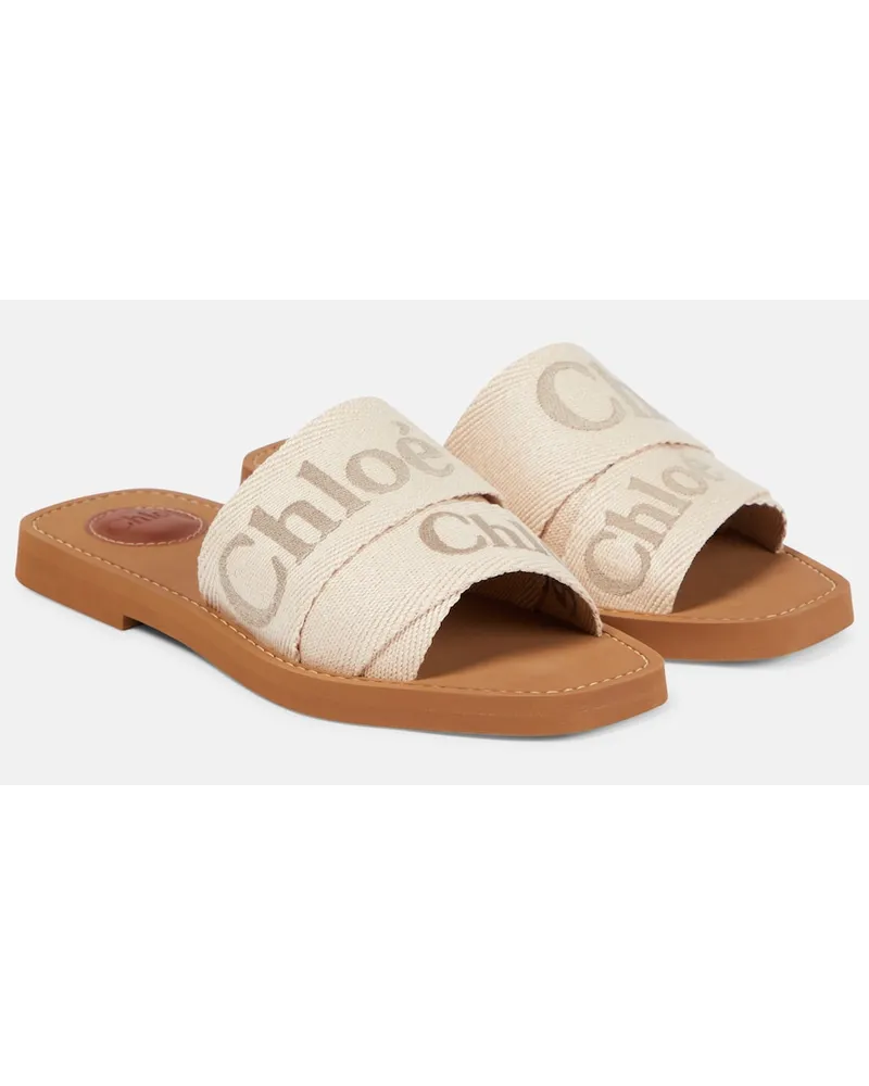 Chloé ChloÃ© Sandali Woody in canvas Beige