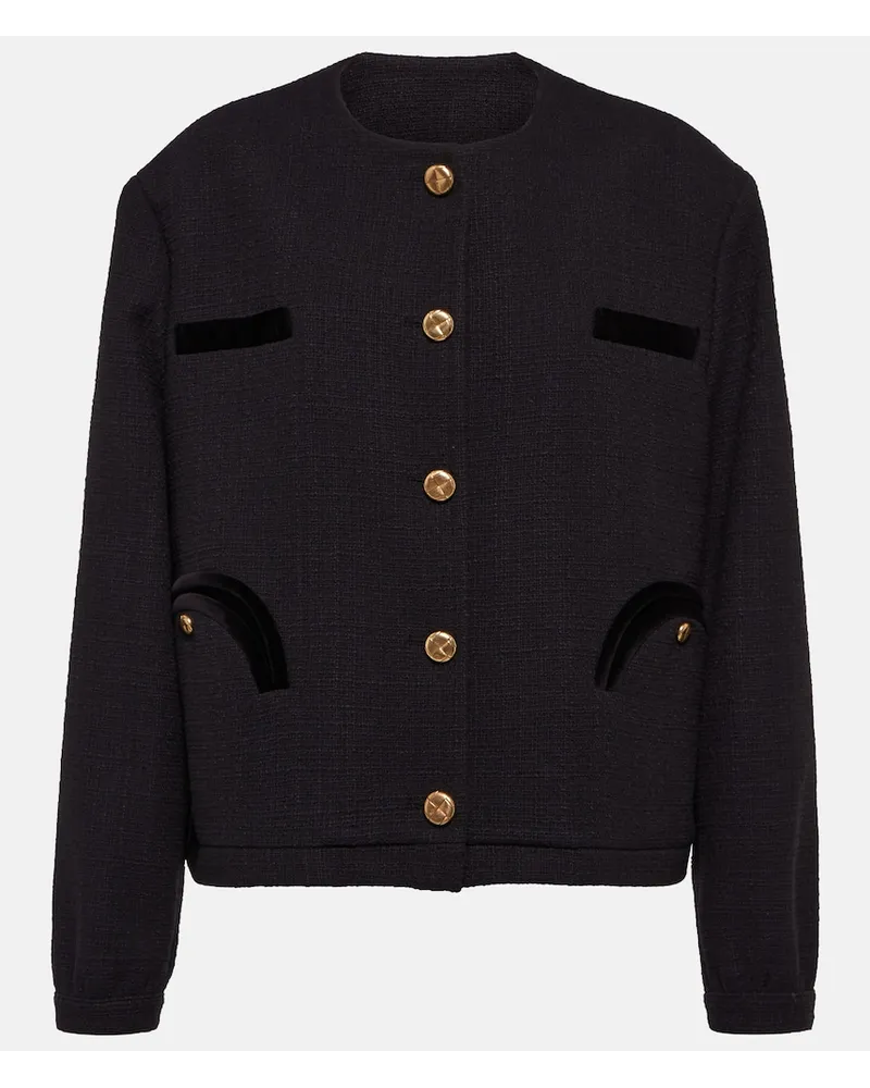 Blazé Milano BlazÃ© Milano Giacca Gliss in misto cotone bouclÃ Nero