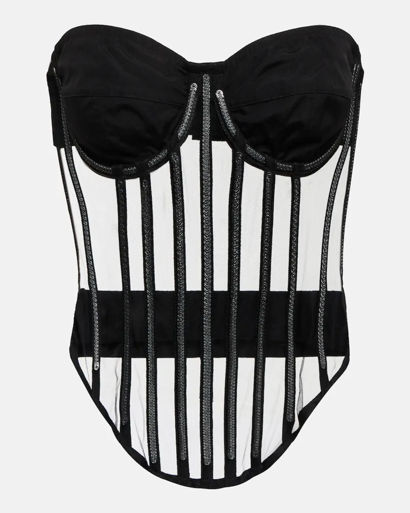 Dolce & Gabbana x Kim - Corsetto in tulle con decorazioni Nero