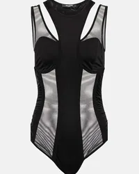 Balmain Body in tulle con cut-out Nero