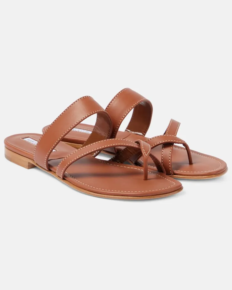 Manolo Blahnik Sandali Susacru in pelle Marrone