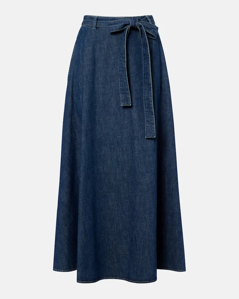 Valentino Garavani Gonna midi in chambray Blu