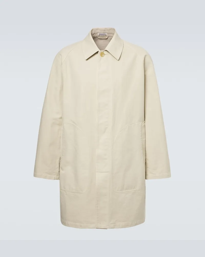 AURALEE Cappotto in twill di cotone Beige