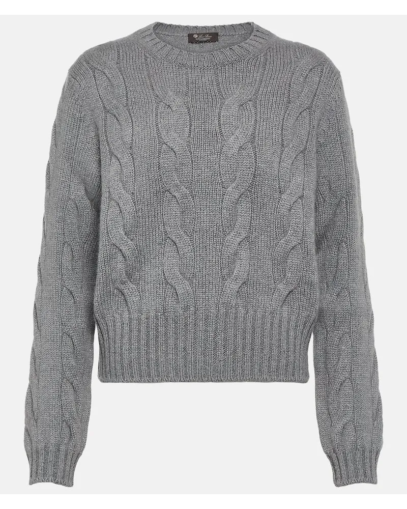 Loro Piana Pullover in cashmere a trecce Grigio