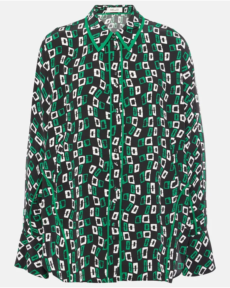 Diane von Furstenberg Camicia Alona in crÃªpe con stampa Nero