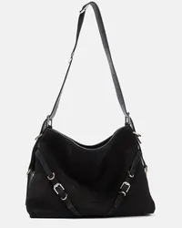 Givenchy Borsa a spalla Voyou Medium in suede Nero