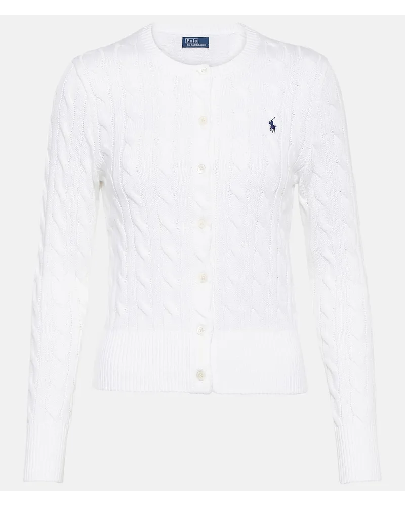 Ralph Lauren Cardigan in cotone a trecce Bianco