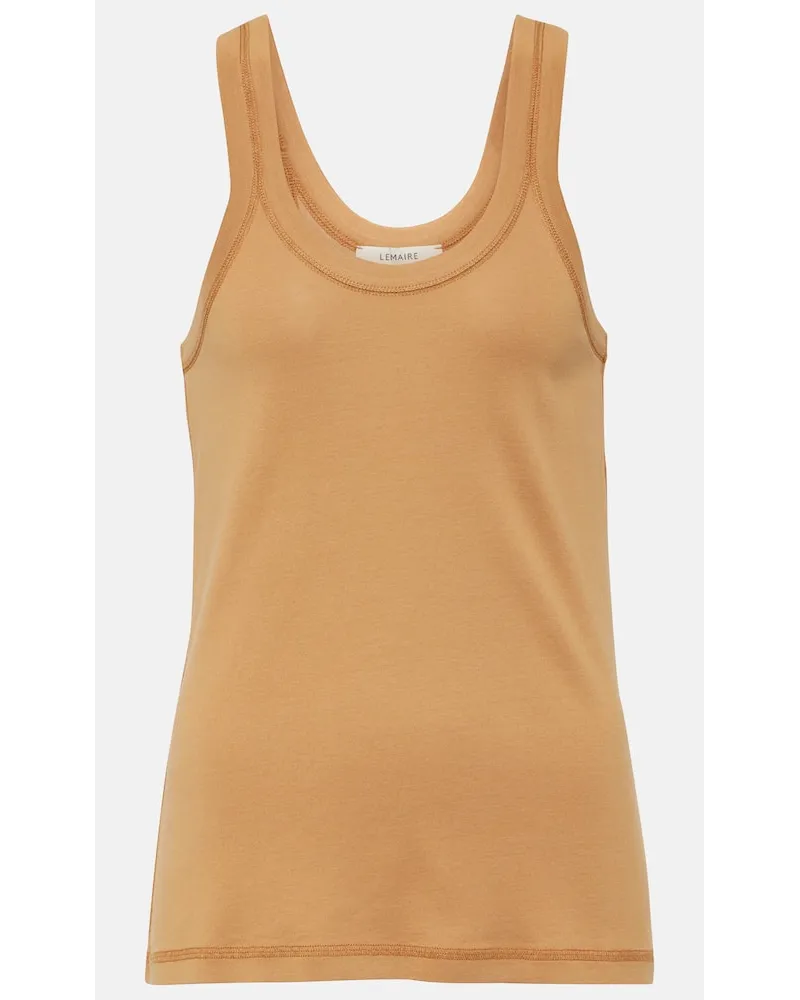 Christophe Lemaire Top in jersey di cotone a coste Arancione