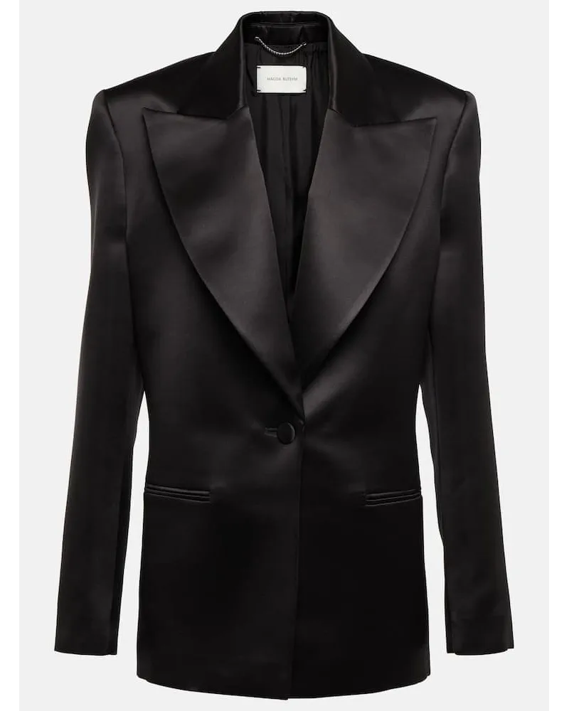 Magda Butrym Blazer in seta e lana Nero