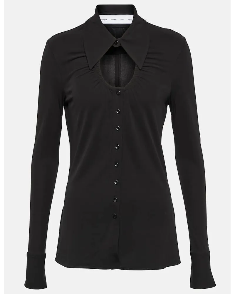 Proenza Schouler White Label - Top in jersey con cut-out Nero