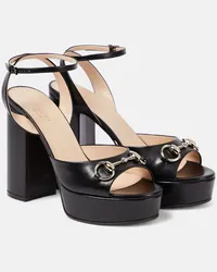 Gucci Sandali Lady Horsebit con plateau Nero