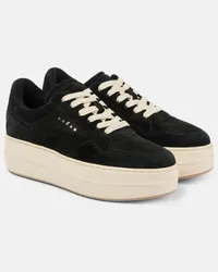 Hogan Sneakers Skyscraper in suede con platform Nero