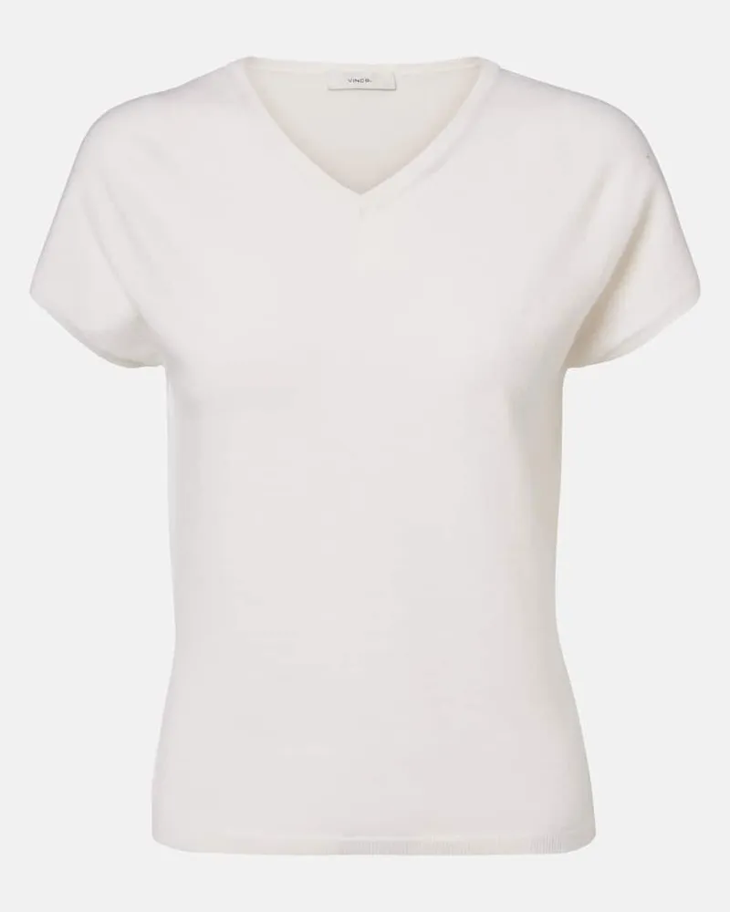 Vince Top in lana e cashmere Bianco