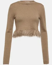 J.W.Anderson Pullover cropped in misto mohair Neutro