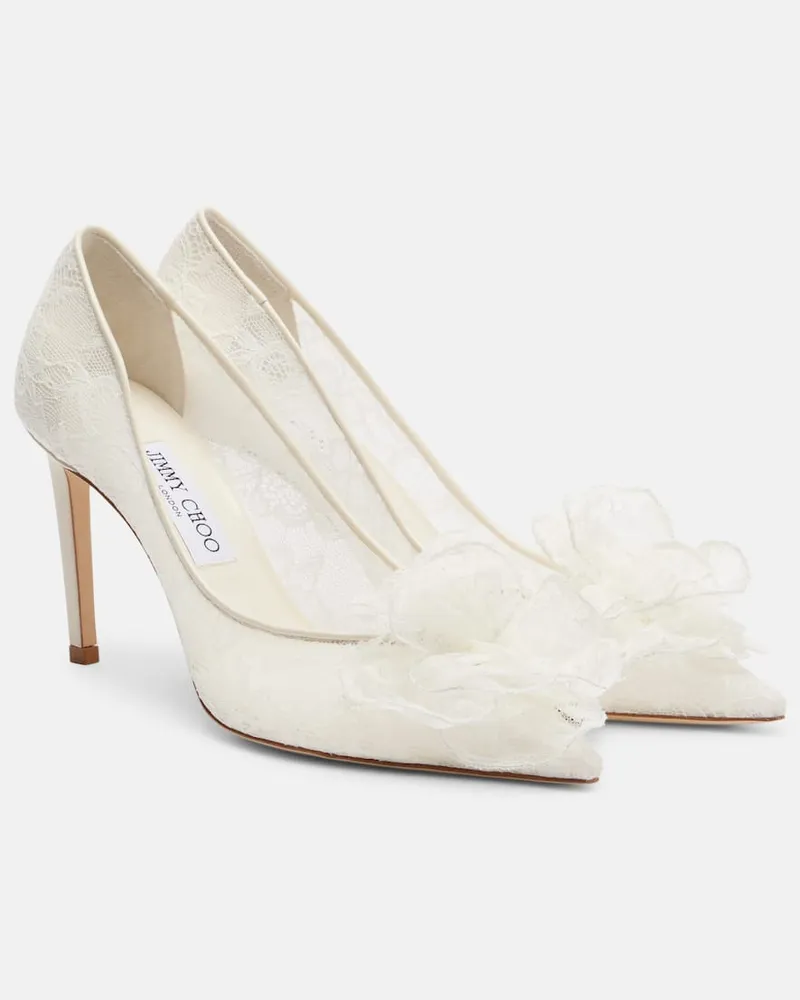 Jimmy Choo Pumps Mimmi in pizzo Bianco