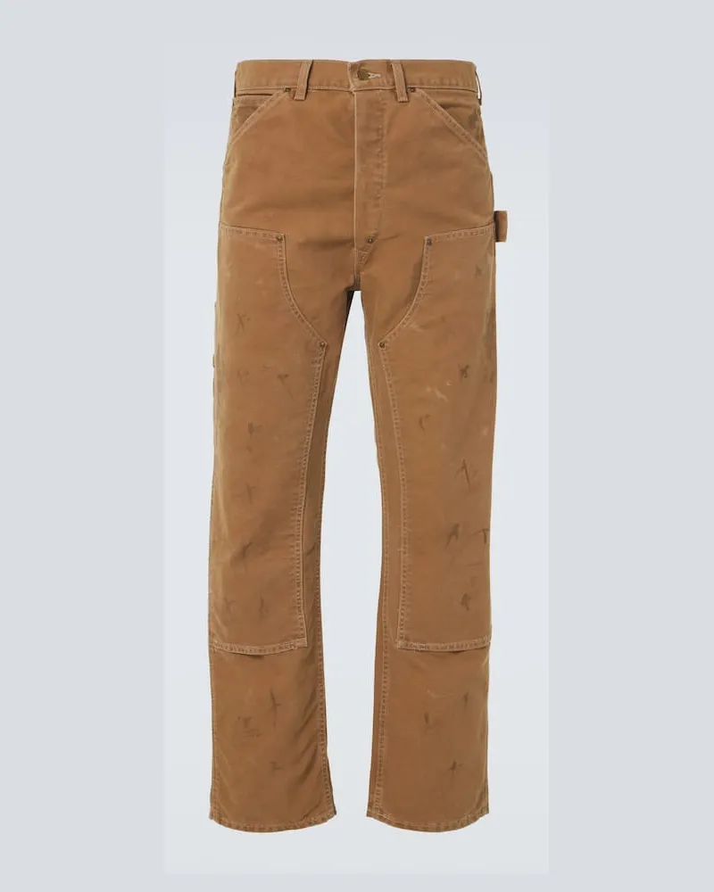 RRL Pantaloni regular Hamilton in cotone Beige
