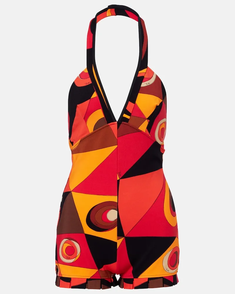 Emilio Pucci Jumpsuit corta Occhi in jersey Arancione