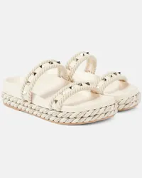 Valentino Garavani Sandali espadrillas Rockstuds in pelle Bianco