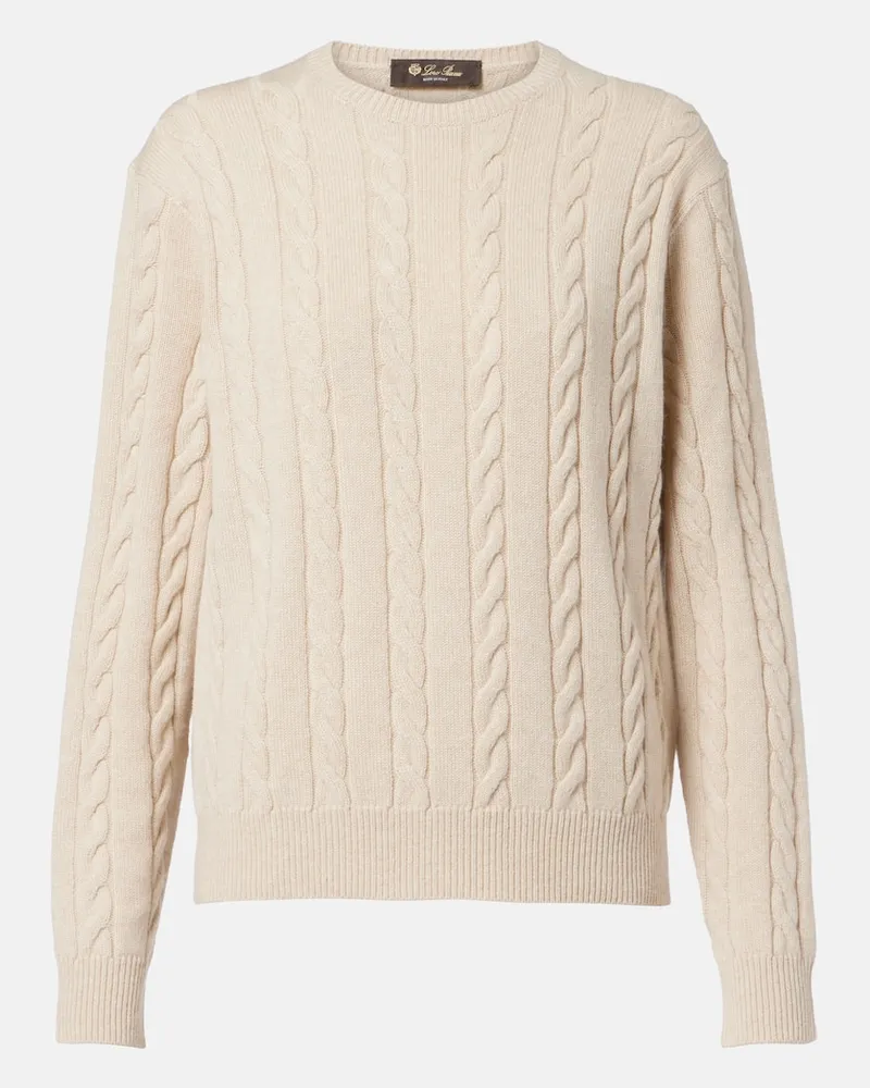 Loro Piana Pullover Cedar in cashmere a trecce Beige