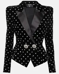 Balmain Blazer in velluto a pois Nero