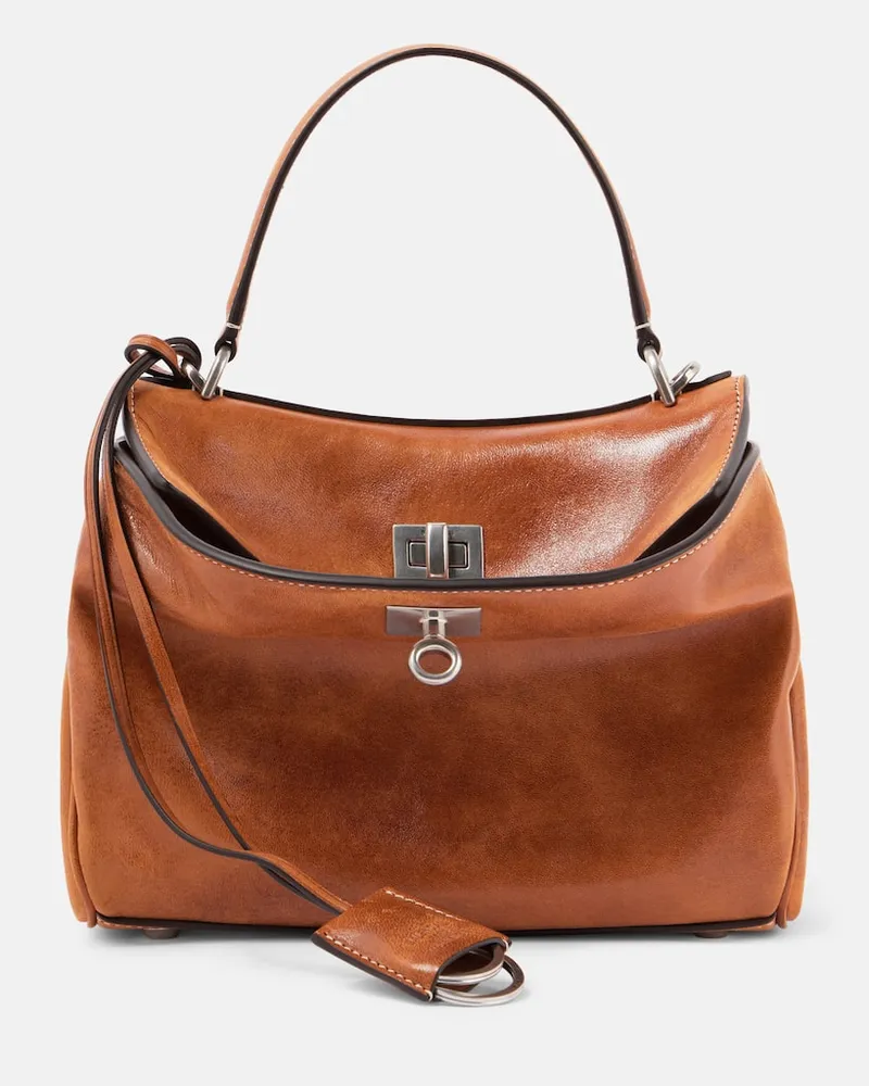 Balenciaga Borsa Rodeo Mini in pelle Marrone