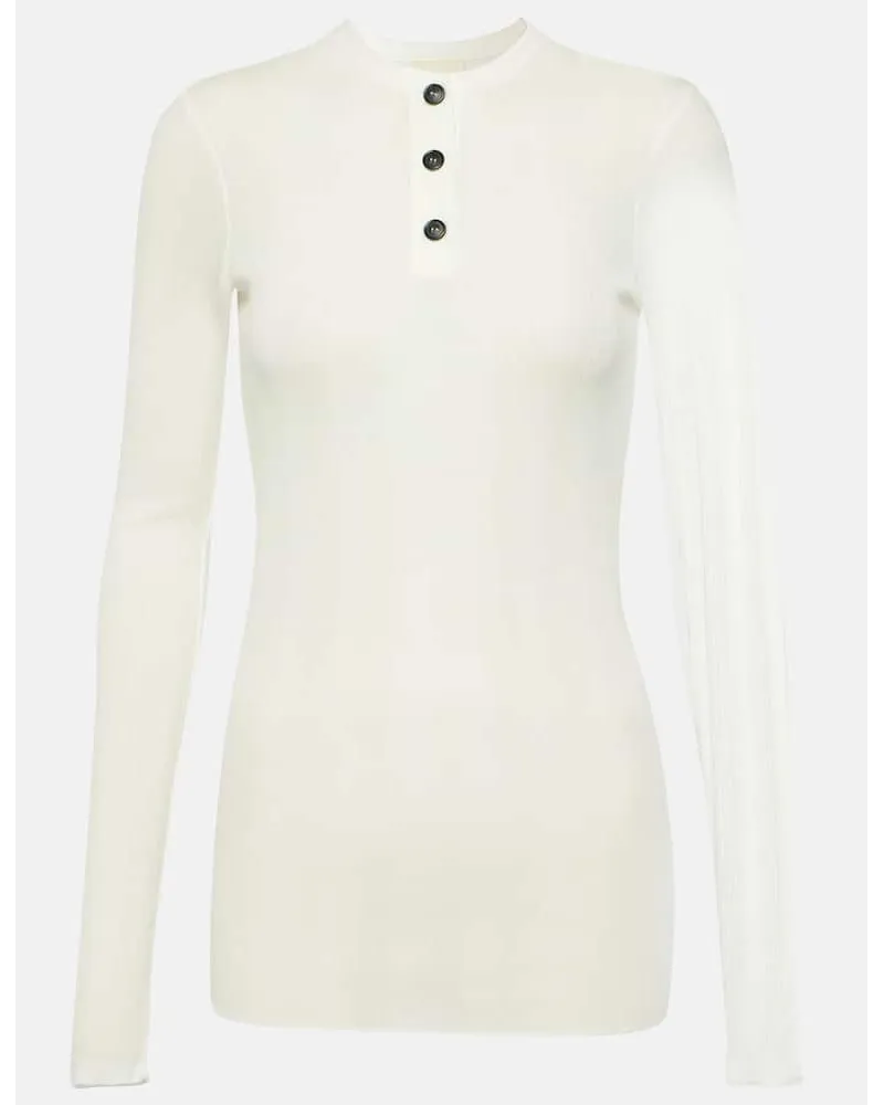 KHAITE Top Byron in jersey di misto cotone Bianco