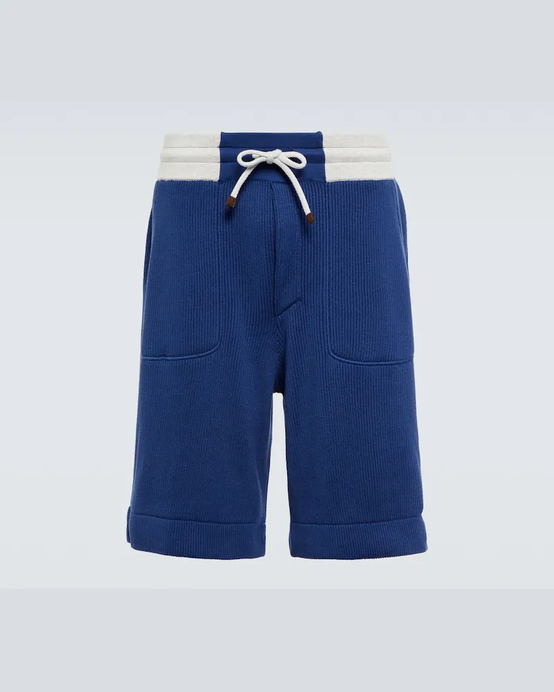 Brunello Cucinelli Shorts in cotone Blu