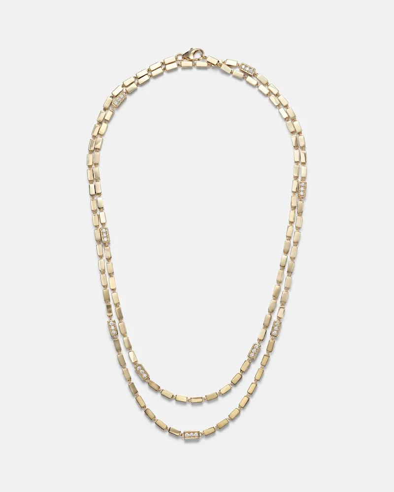 Suzanne Kalan Collana Block-Chain in oro 18kt con diamanti Oro