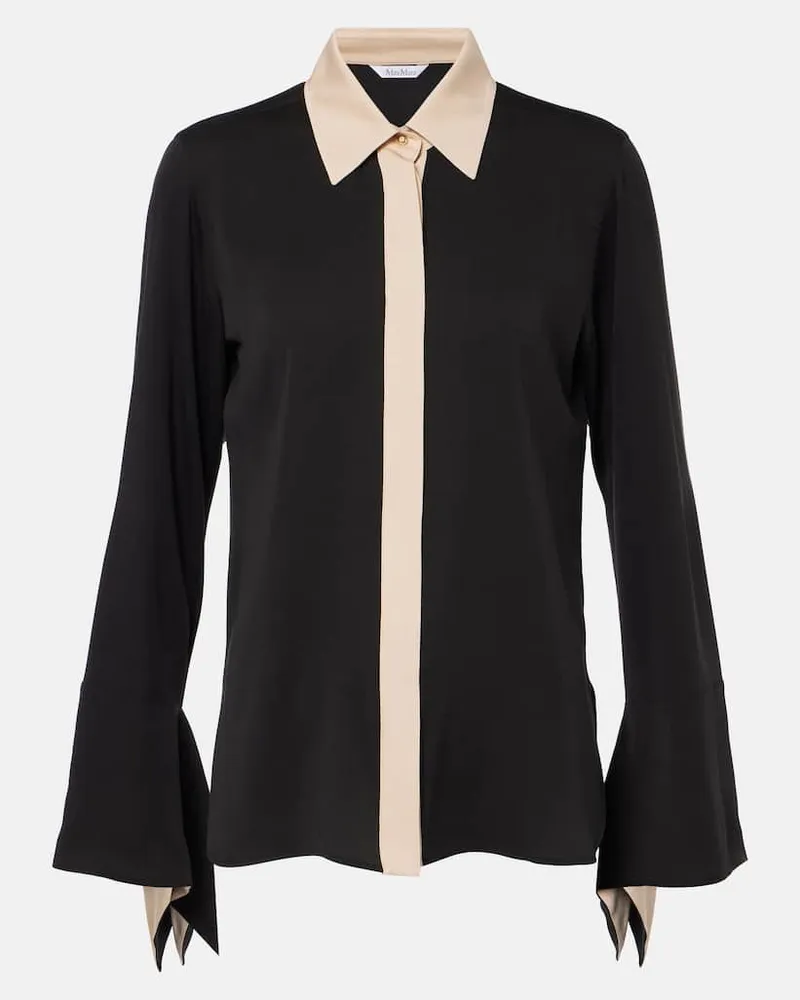 Max Mara Pantaloni Pio in charmeuse di seta Nero