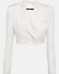 Alex Perry Blazer cropped Parker in crêpe di raso Bianco