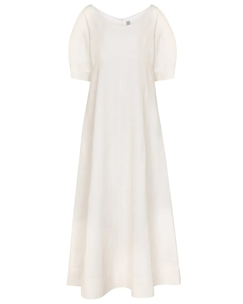 Totême Abito midi in misto lino Bianco