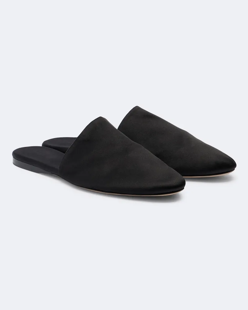 The Row Mules Tilda in raso Nero