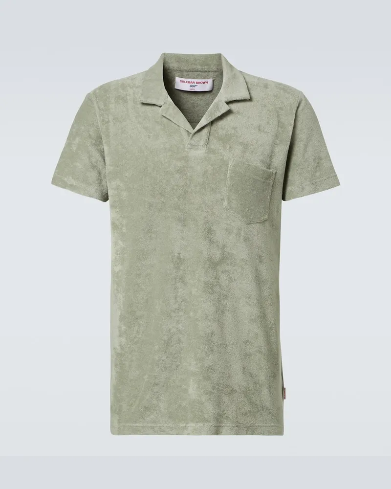 Orlebar Brown Polo in spugna di cotone Verde
