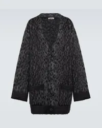 Valentino Garavani Cardigan in misto mohair e lana Nero