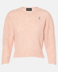 Simone Rocha Pullover cropped in misto alpaca e lana Rosa