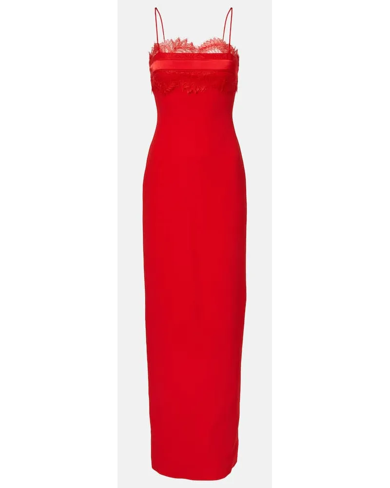 David Koma Abito lungo in cady con pizzo Rosso