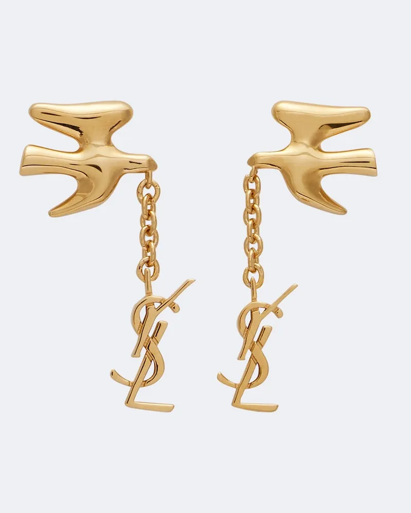 Saint Laurent Orecchini Cassandre in ottone Oro