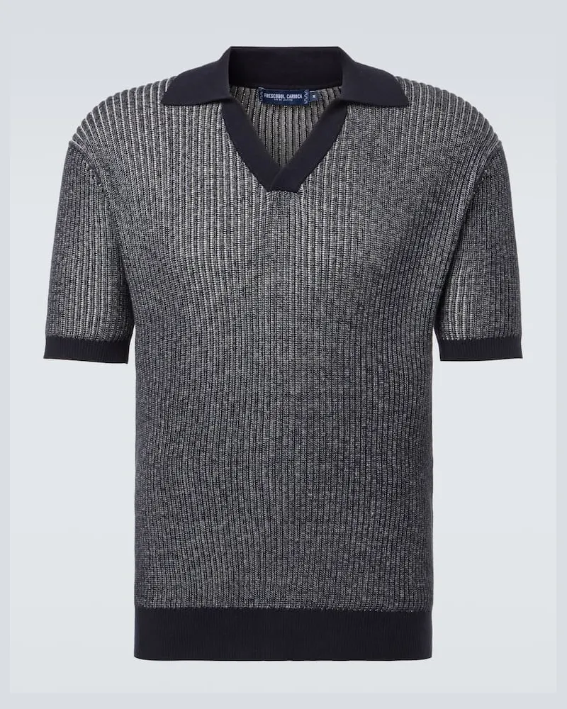 Frescobol Carioca Polo Rino in cotone e cashmere Blu