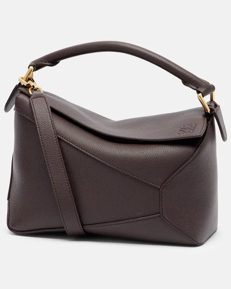 Loewe Borsa a spalla Puzzle Edge Small in pelle Marrone