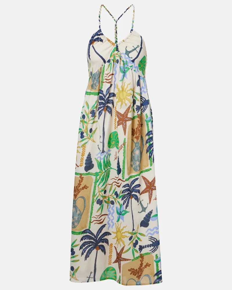 Velvet Abito midi Leyla in cotone con stampa Multicolore