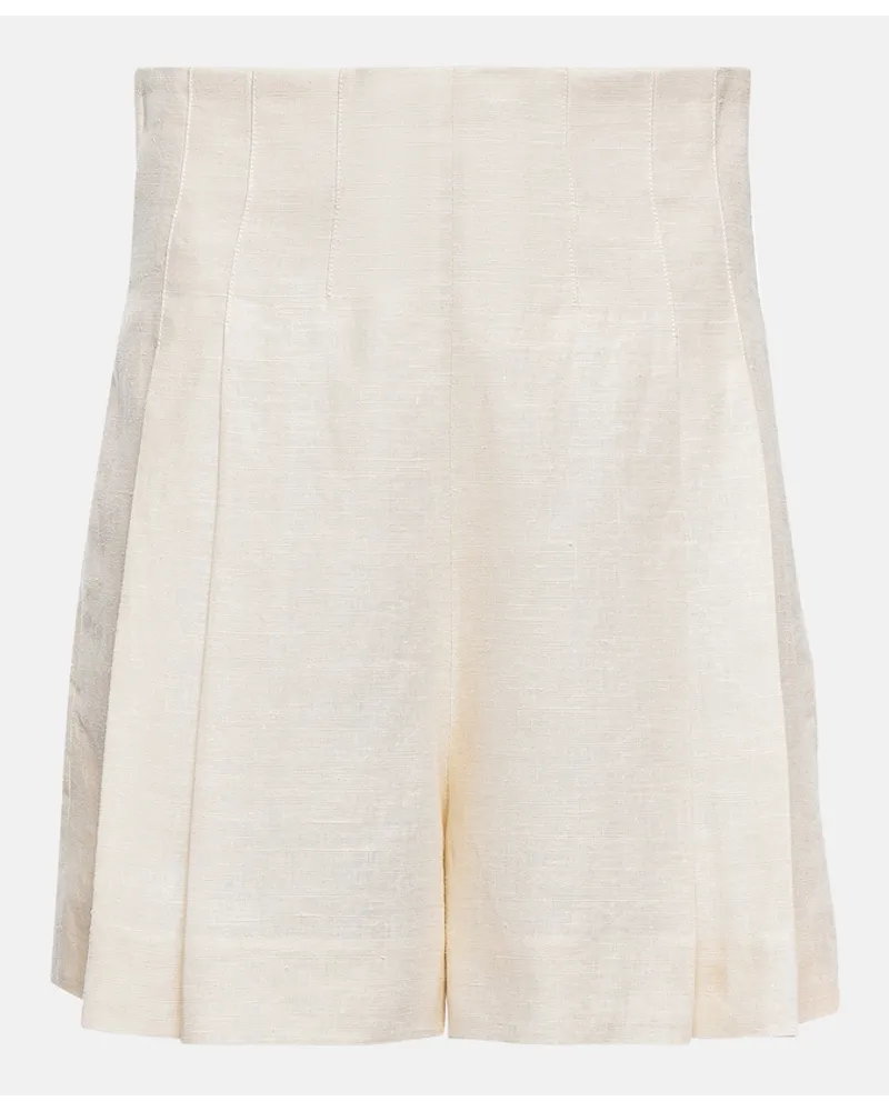 Chloé ChloÃ© Shorts a vita alta in lino Neutro