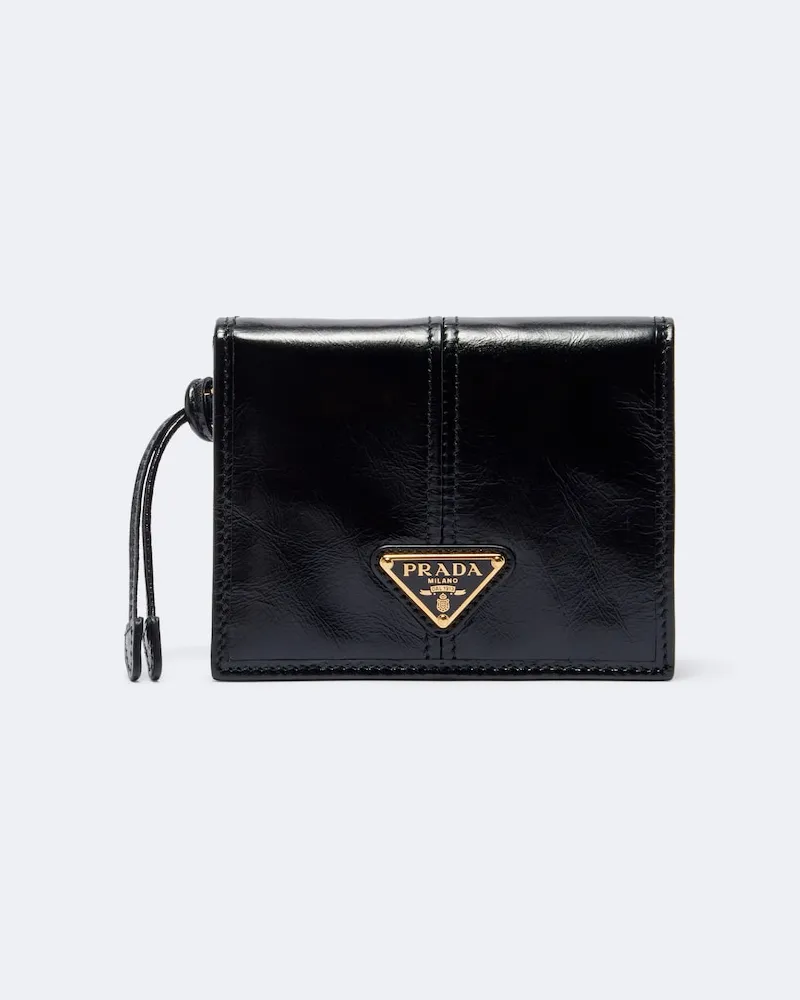 Prada Portafoglio in pelle con logo Nero