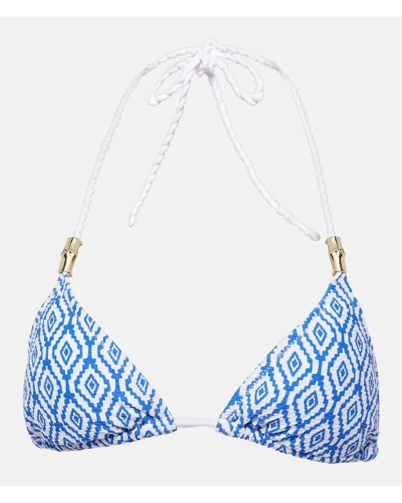 Heidi Klein Top bikini Sardinia con stampa Blu