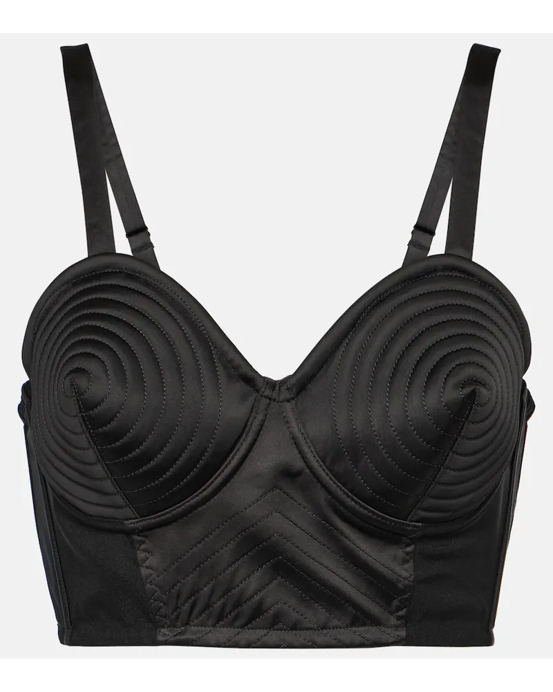 Jean Paul Gaultier Top Tattoo Iconic in raso Nero