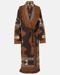 Alanui Cappotto Icon in jacquard di lana Marrone