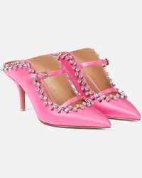 Malone Souliers Mules Gala in raso con cristalli Rosa