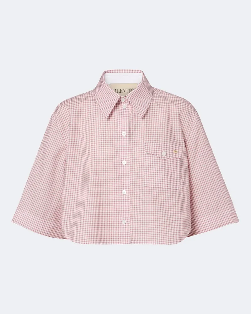 Valentino Garavani Camicia in cotone a quadri Rosa