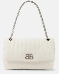 Balenciaga Borsa a spalla in pelle con logo Bianco