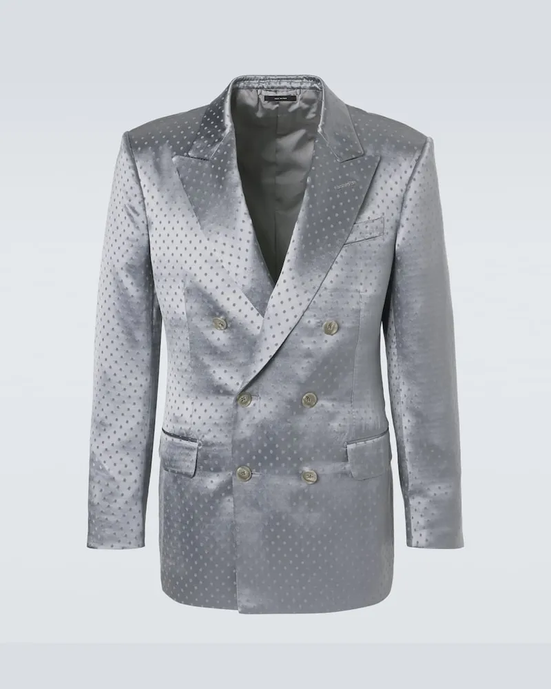 Tom Ford Blazer in crÃªpe di raso a pois Grigio