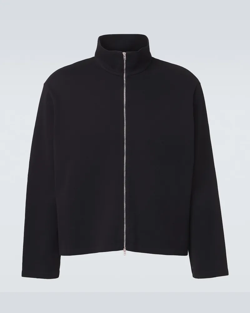 Our Legacy Felpa cropped in cotone con zip Nero